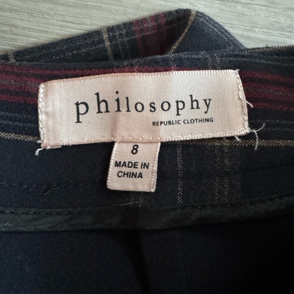 Philosophy Plaid Pencil Skirt Size 8 Front Zippers - Picture 7 of 9